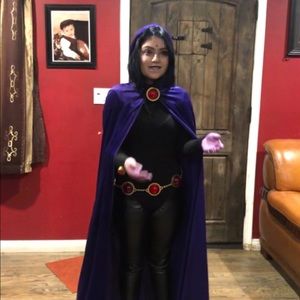 Raven costume accessories and cape.